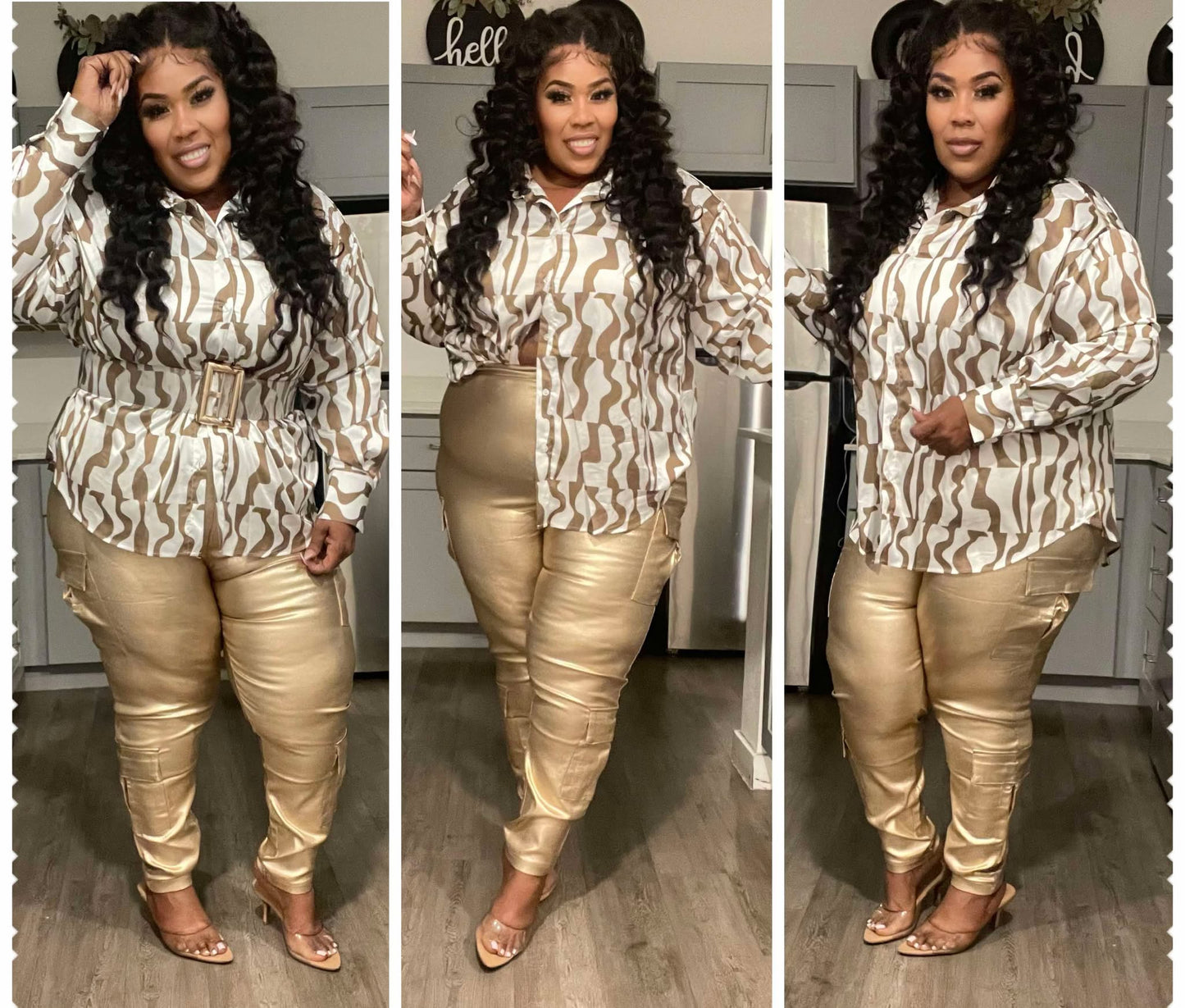 PLUS SIZE FEELING MYSELF STRETCHY FAUX LEATHER PANTS-GOLD-12