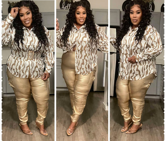 PLUS SIZE FEELING MYSELF STRETCHY FAUX LEATHER PANTS-GOLD-12