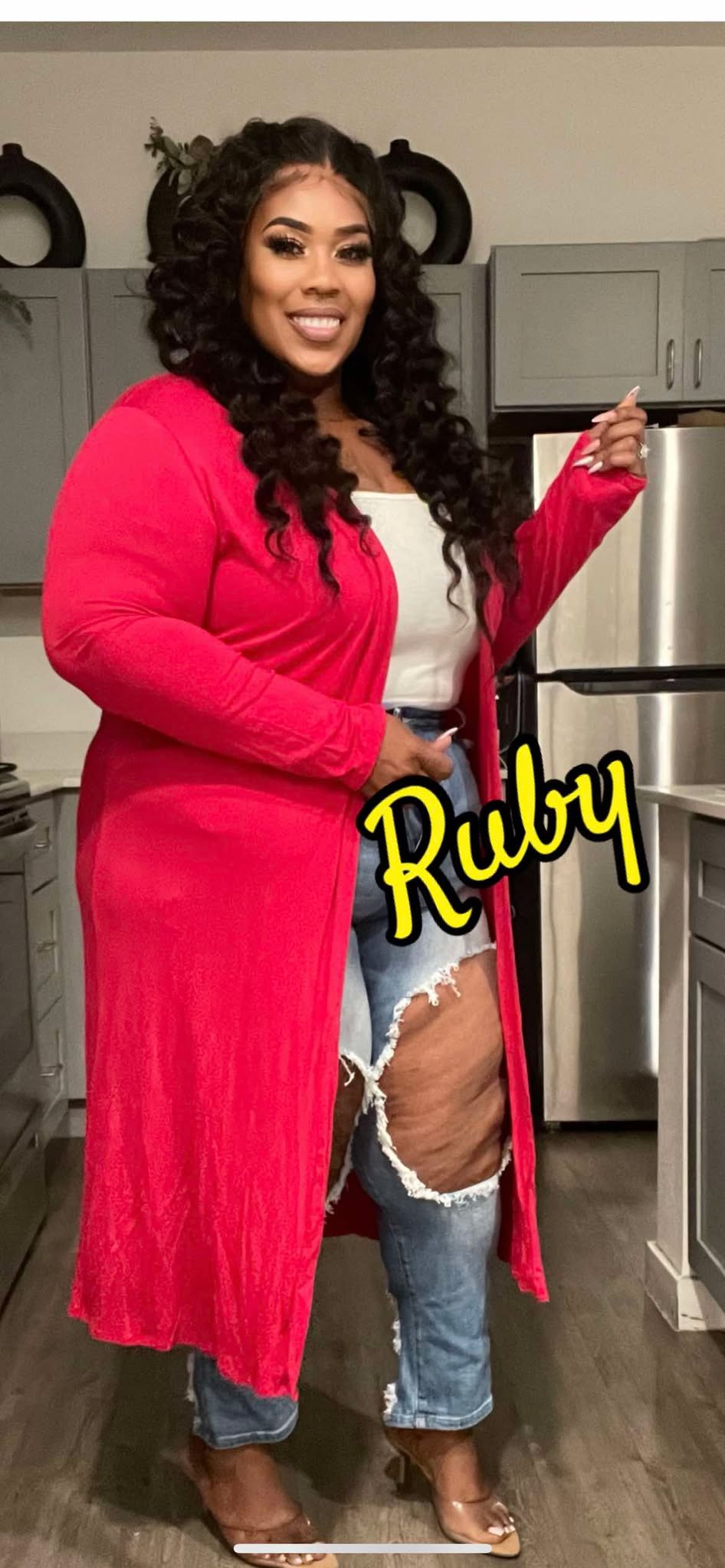 PLUS SIZE OPEN FRONT CARDIGAN-RUBY-41