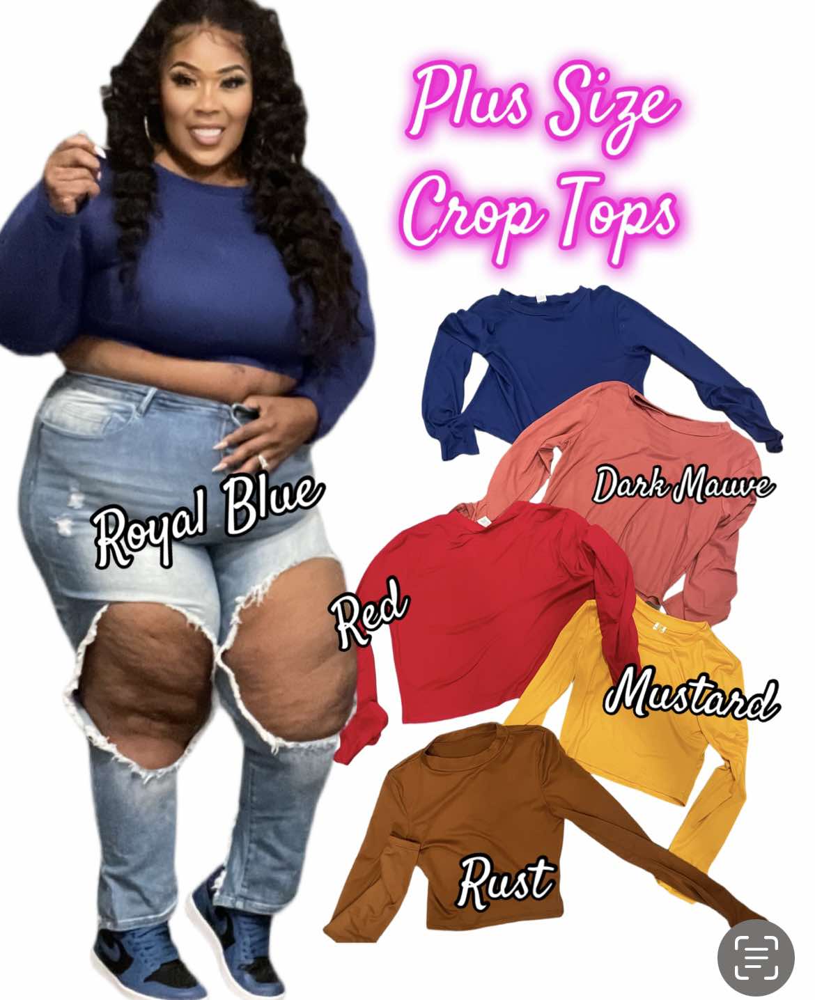 PLUS SIZE CROP TOPS-52