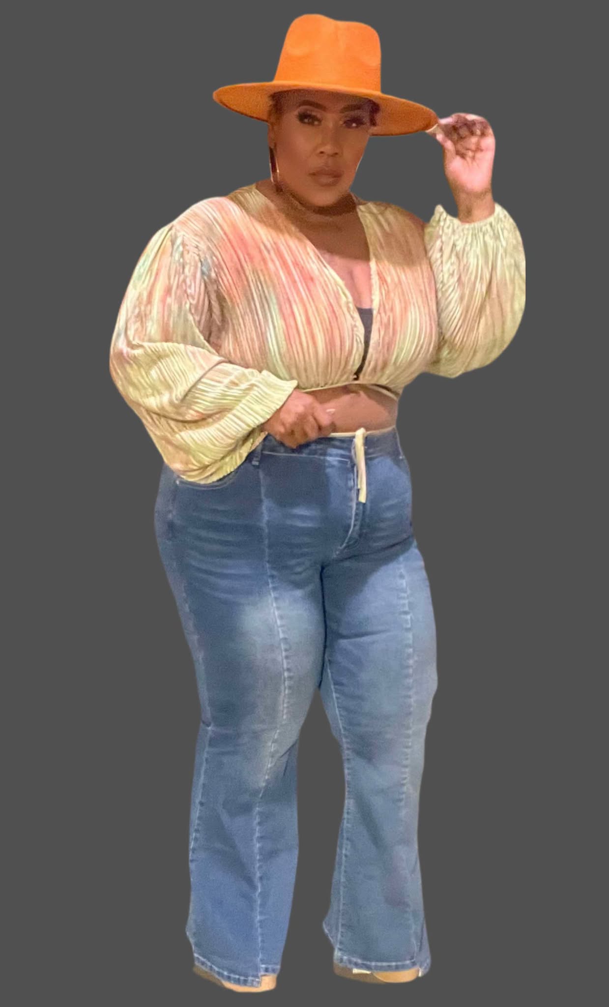 PLUS SIZE VERY BELL LEG JEANS-66