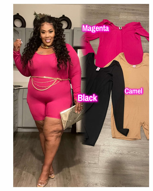 PLUS SIZE Super Rib Shorts Romper-58