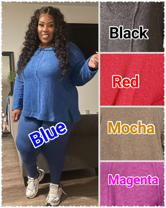 PLUS SIZE VEY STRETCHY HACCI SWEATER TOP-62