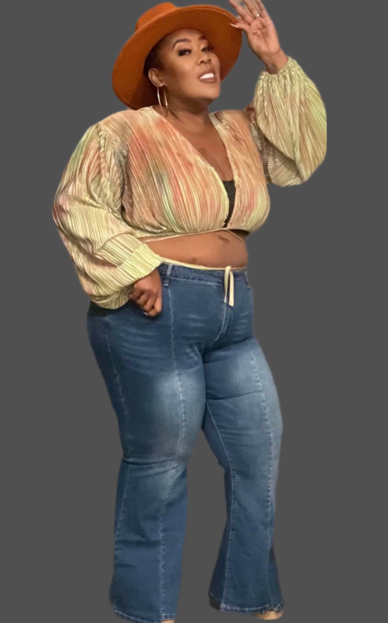 PLUS SIZE VERY BELL LEG JEANS-66
