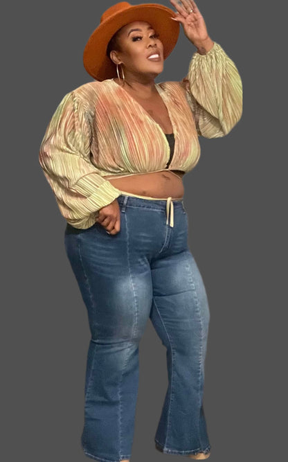 PLUS SIZE VERY BELL LEG JEANS-66