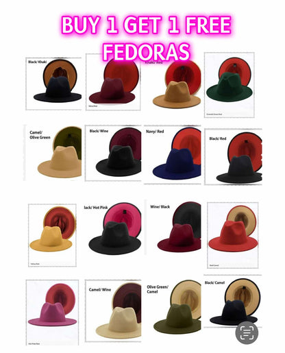 Unisex Double-Sided Color Fedora Hat