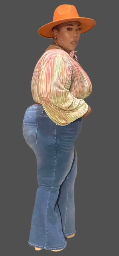 PLUS SIZE VERY BELL LEG JEANS-66