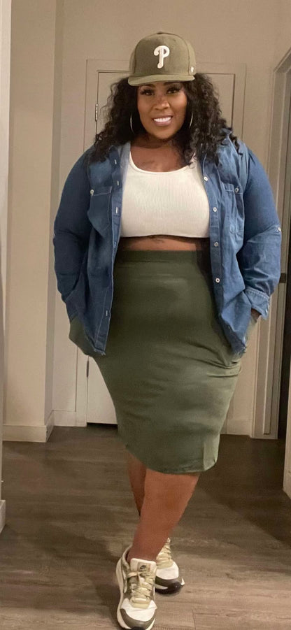 NEW TULIP HEM SKIRT WITH SIDE POCKETS   (will ship  11/22)