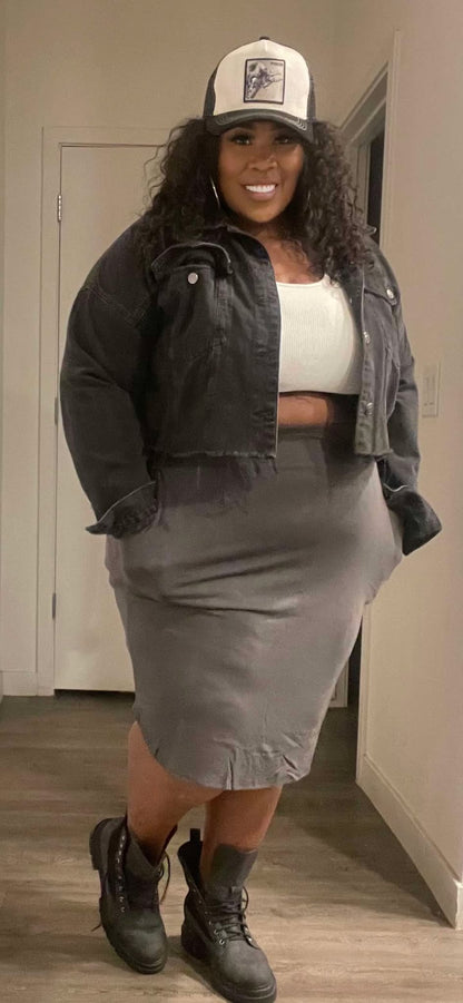 NEW TULIP HEM SKIRT WITH SIDE POCKETS   (will ship  11/22)