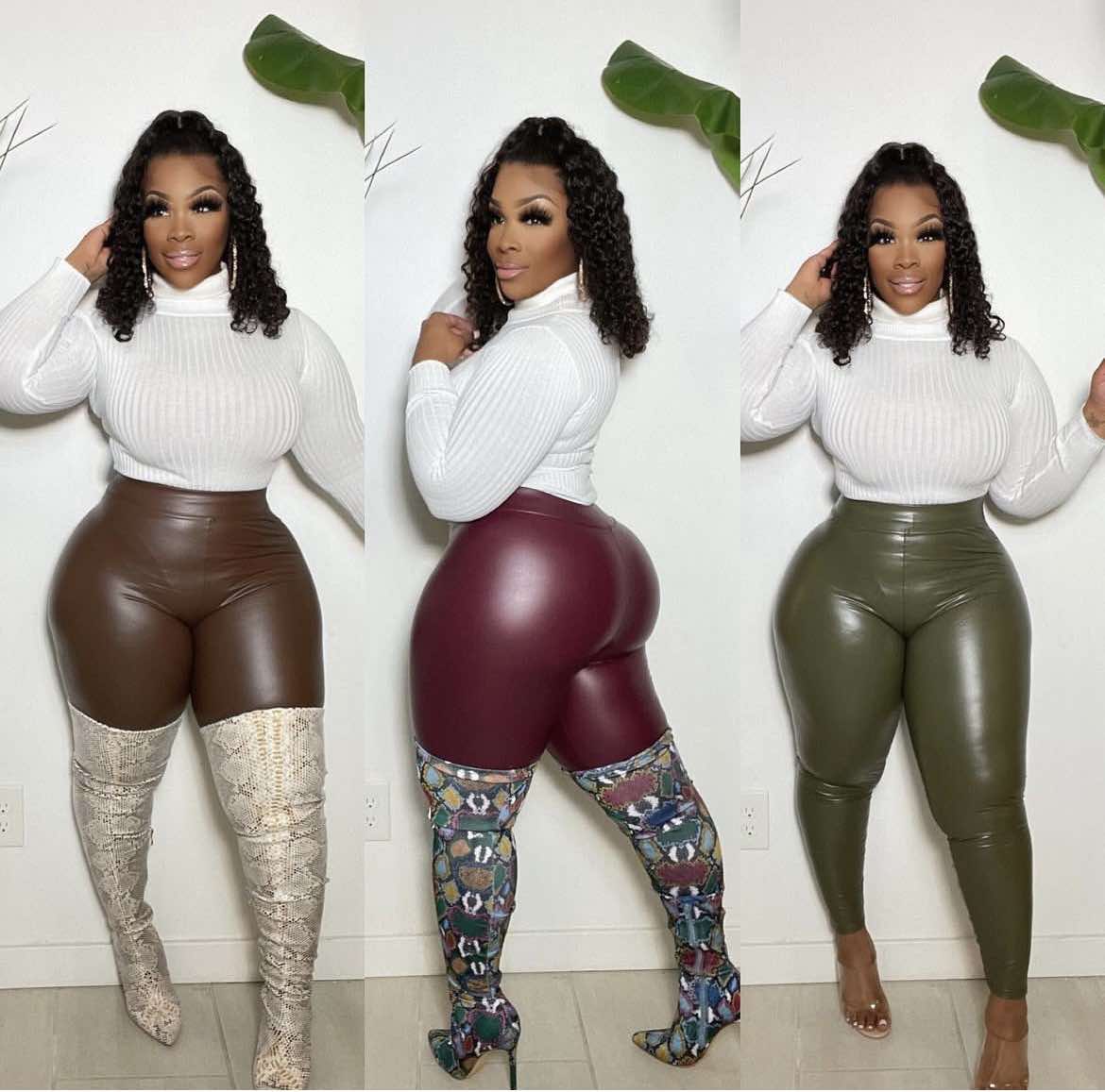 PAINTED ON FAUX LEATHER LEGGINS-SL06