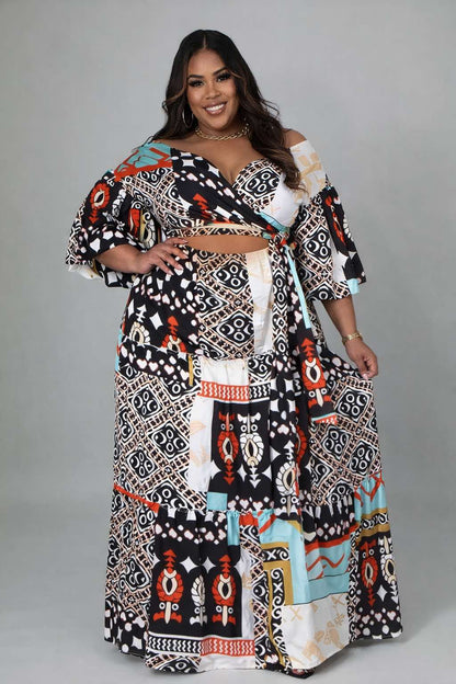 PLUS SIZE "DRESSED FOR THE OCCASSIN' WRAP LAYERED DRESS-12