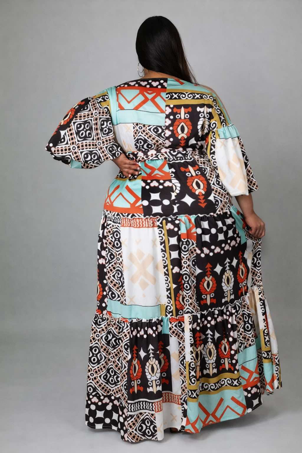 PLUS SIZE "DRESSED FOR THE OCCASSIN' WRAP LAYERED DRESS-12