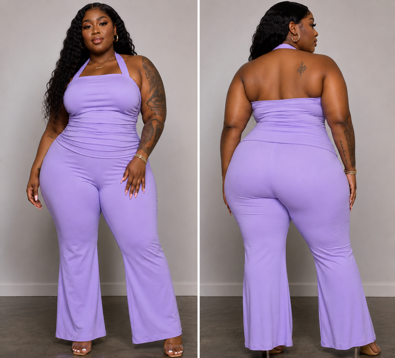 PLUS SIZE "MAIN CHARACTER" 2-PIECE SET-LILAC-15