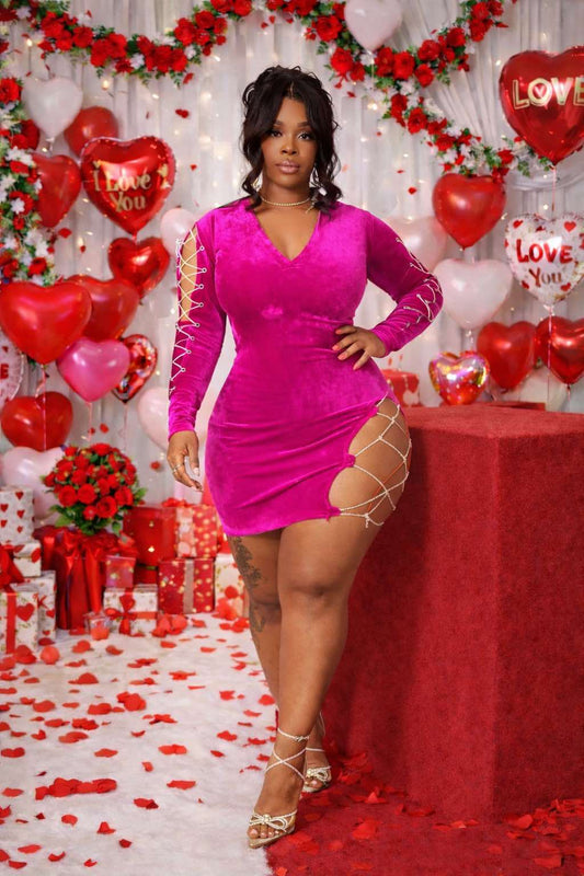 LOVE ME, LOVE ME SEXY DRESS-FUSCHIA-SL14