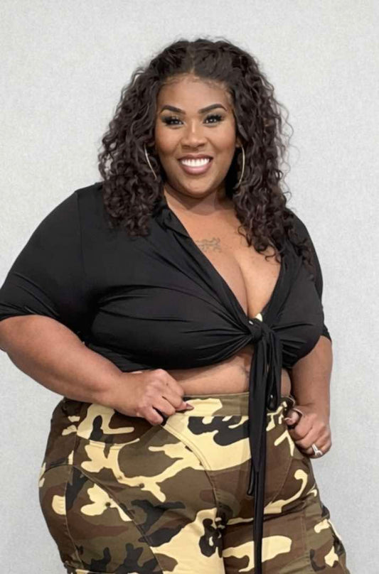 PLUS BLACK TIE FRONT TOP- (TOP ONLY)-20