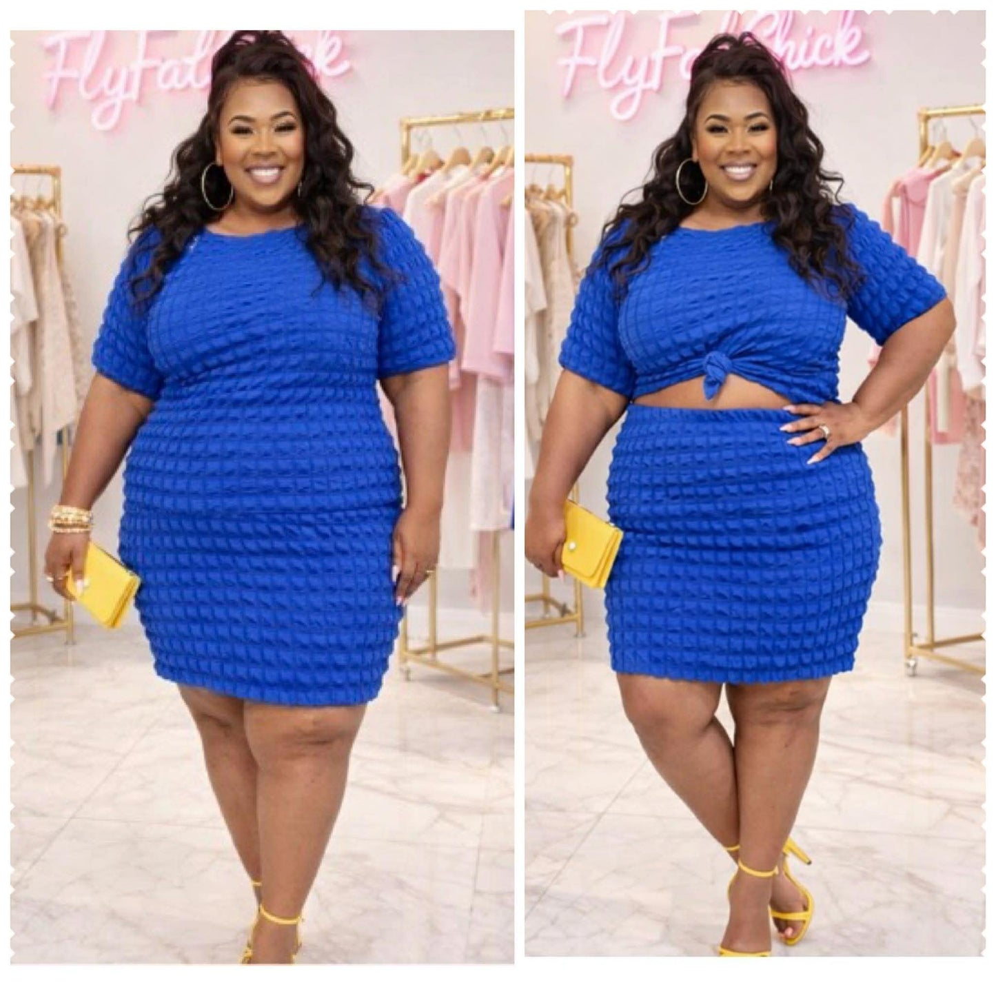 PLUS SIZE Popping My Ish Skirt Set-49