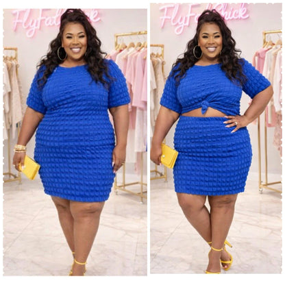 PLUS SIZE Popping My Ish Skirt Set-49