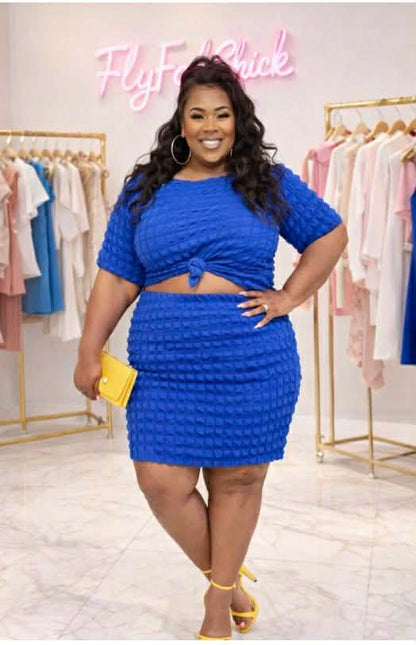 PLUS SIZE Popping My Ish Skirt Set-49