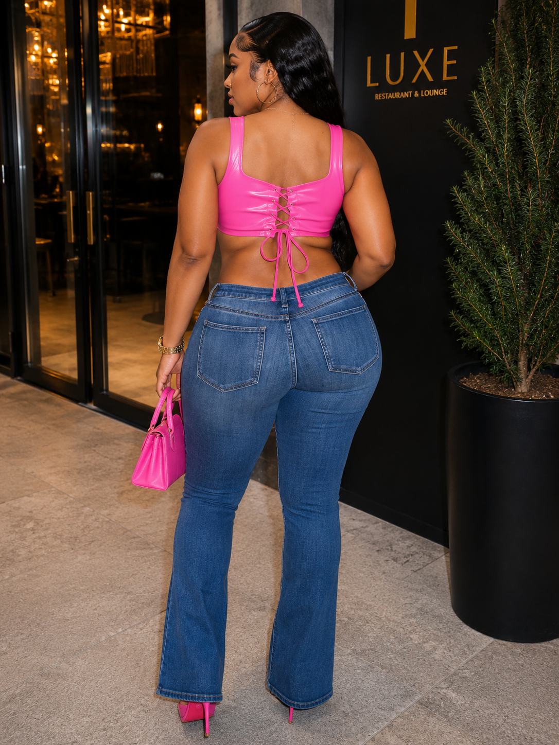 PINK PRESSURE CORSET TOP-L02