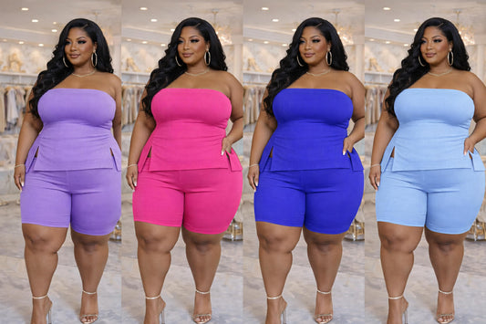 PLUS SIZE RIBBED 2-PIECE SHORT SET-01