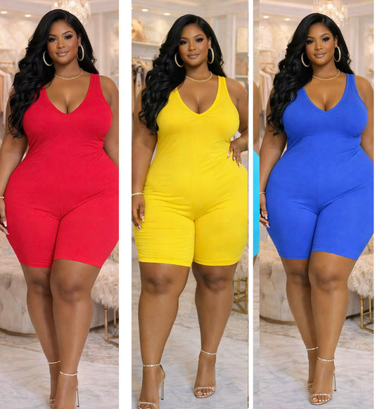 PLUS SIZE COTTON SHORT ROMPER-02