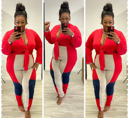 PLUS SIZE COLOR BLOCK HIGHWAIST LEGGINGS ***LEGGINGS ONLY***