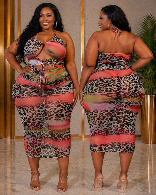 PLUS SIZE WILD & RISKY MESH DRESS-09