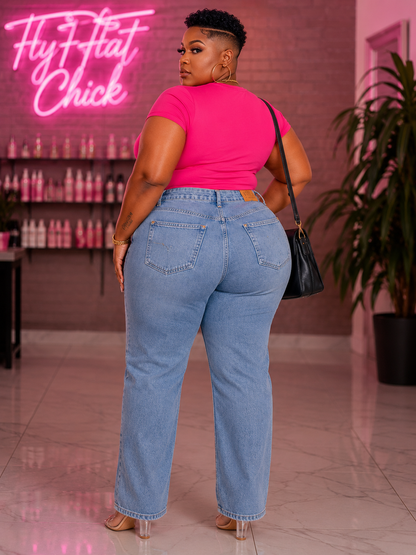 PLUS SIZE "SNATCHED SIDE BUTTON" JEANS-21