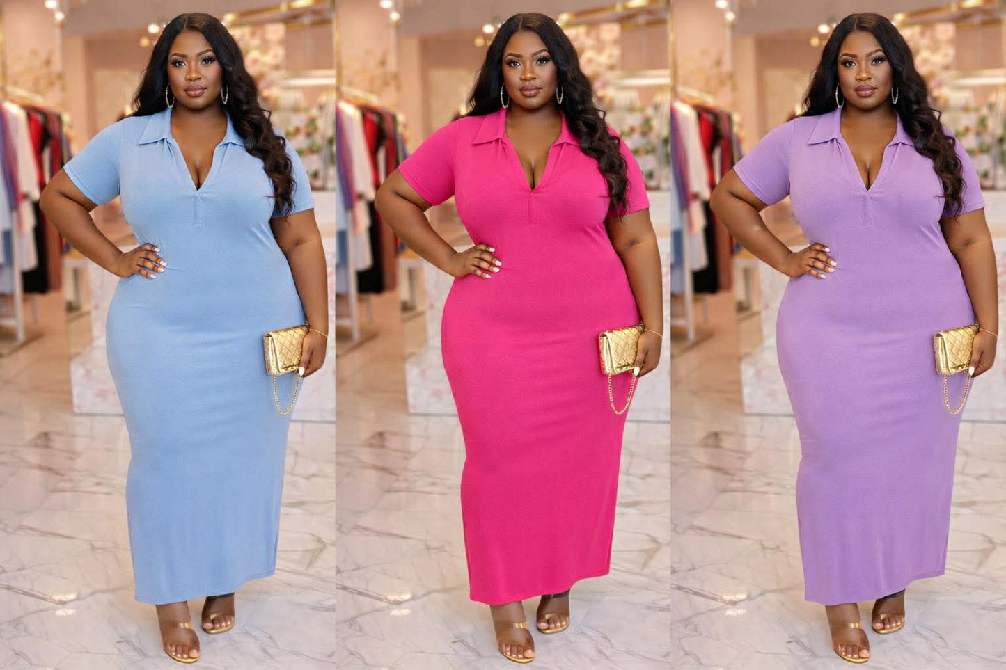 PLUS SIZE COLLARD MAXI DRESS-09