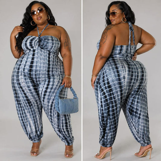 PLUS SIZE "SHADOW WAVE" JUMPSUIT-47
