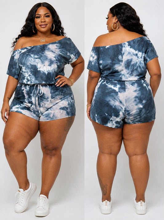 PLUS SIZE MIDNIGHT SKY OFFE SPOULDER ROMPER-44