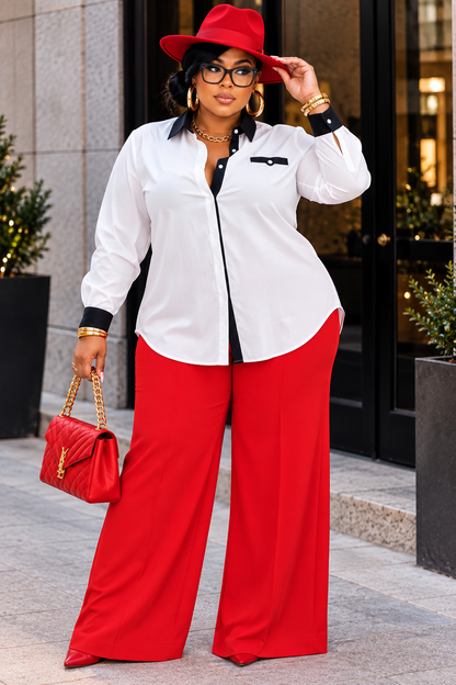 PLUS SIZE Classy W/Pressure” Button up-36