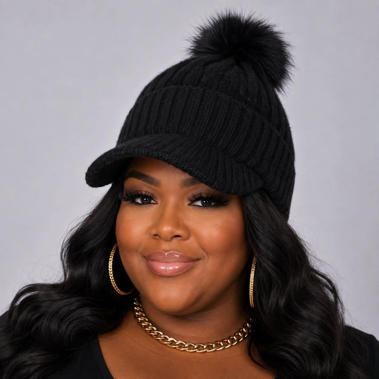 POM POM SWAGGER CAPS-BLACK
