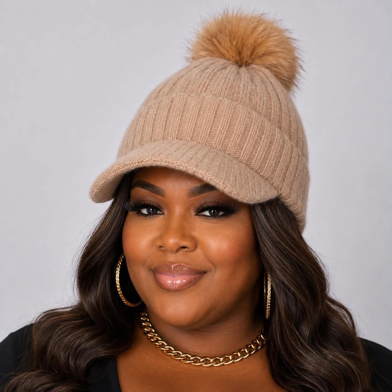 POM POM SWAGGER CAPS-KHAKI