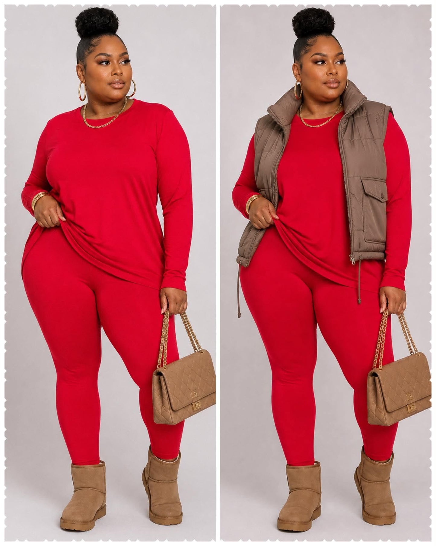 Plus SIZE 2-PIECE "ON THE GO" SET-RED