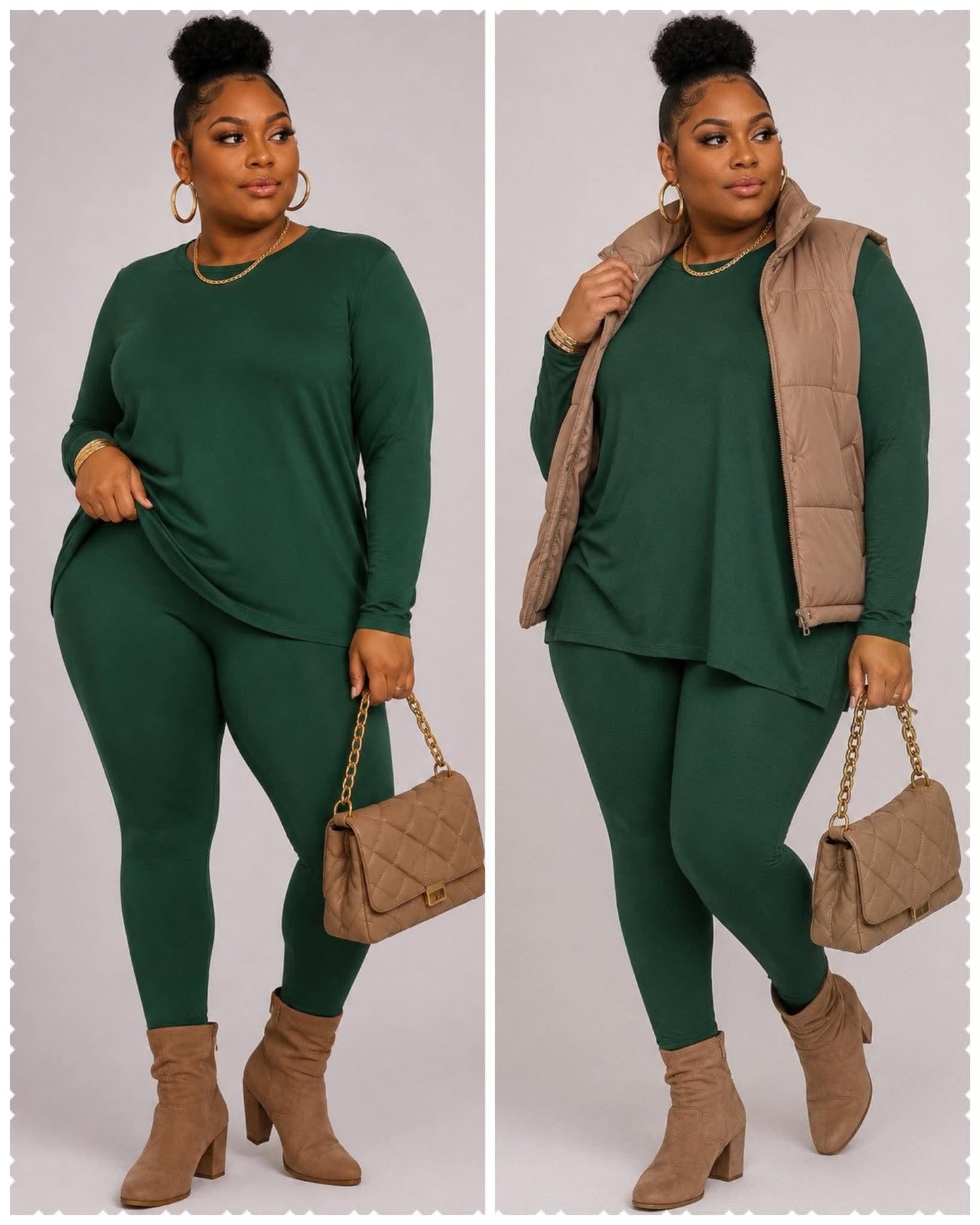 Plus SIZE 2-PIECE "ON THE GO" SET-GREEN