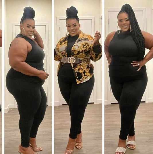 PLUS SIZE SLEEVLESS CATSUIT