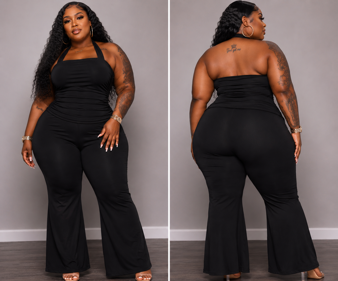 PLUS SIZE "MAIN CHARACTER" 2-PIECE SET-BLACK-15