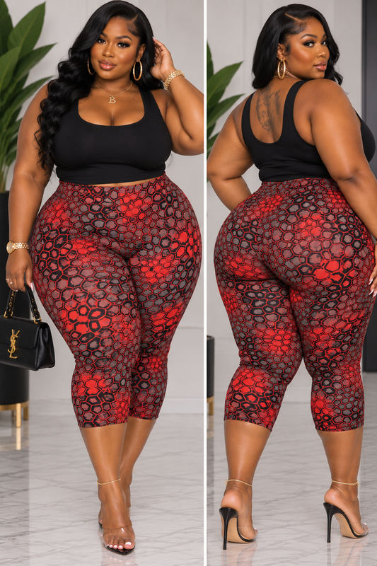 PLUS SIZE "RED PASSION" Capris-19