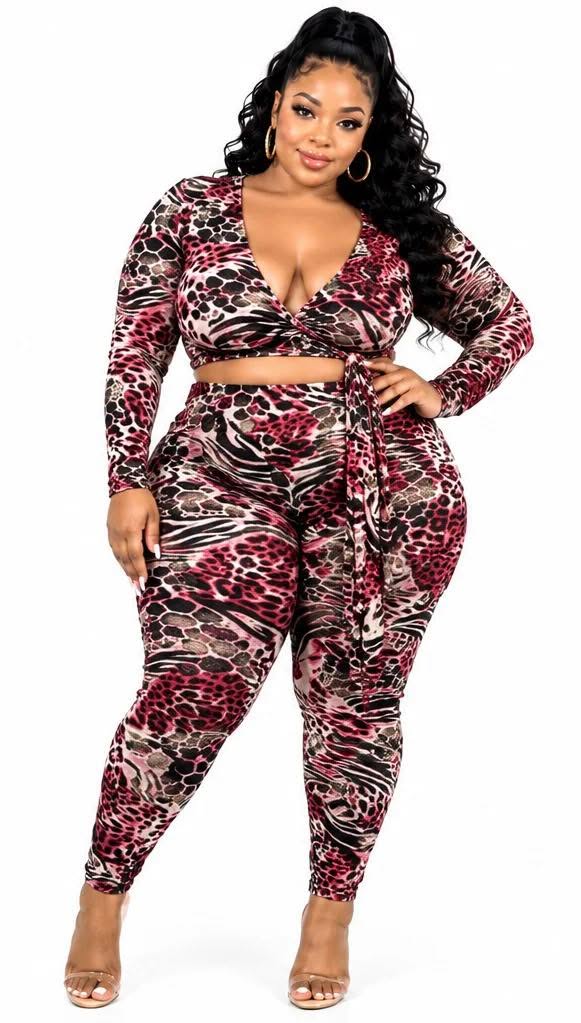 PLUS SIZE "WILD ABOUT ME" 2-PIECE SET-32