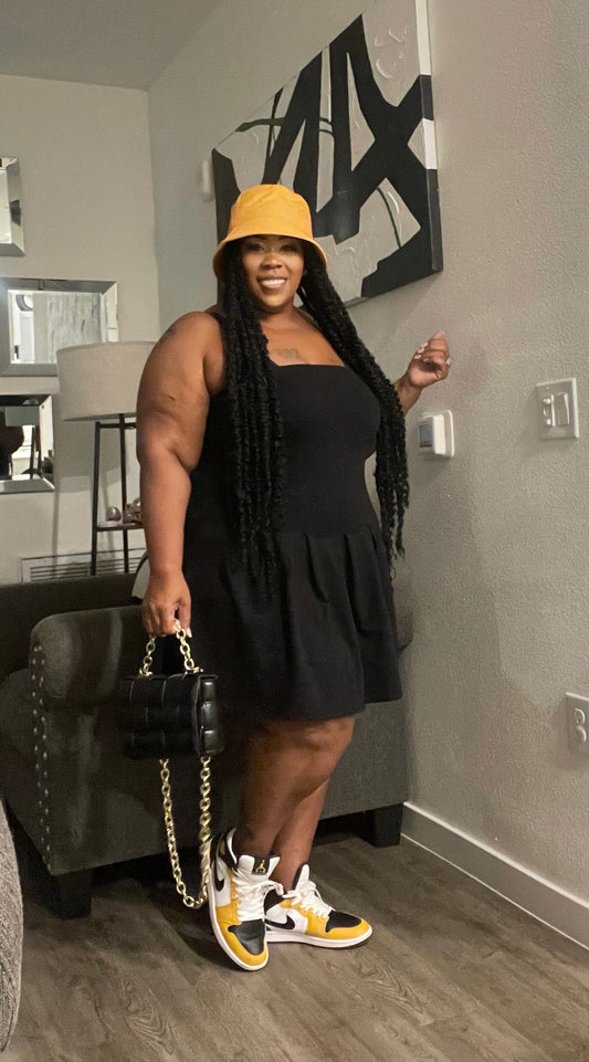 NOT LIKE US BABDOLL ROMPER/DRESS-BLACK