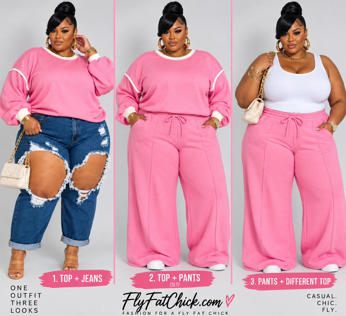 PLUS SIZE "OFFICALLY FALL" JOGGER SET-PINK (WILL SHIP 9/26)