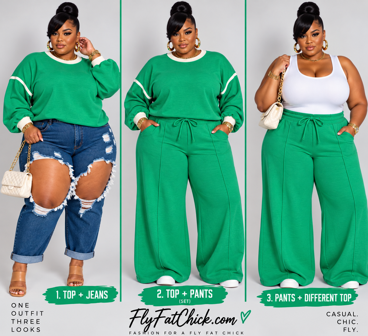 PLUS SIZE "OFFICALLY FALL" JOGGER SET-GREEN (WILL SHIP 9/26)