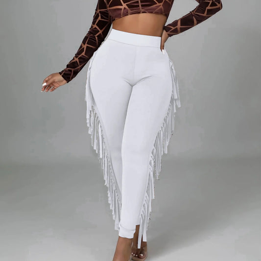 PLUS SIZE FRINGE SIDE LEGGINS