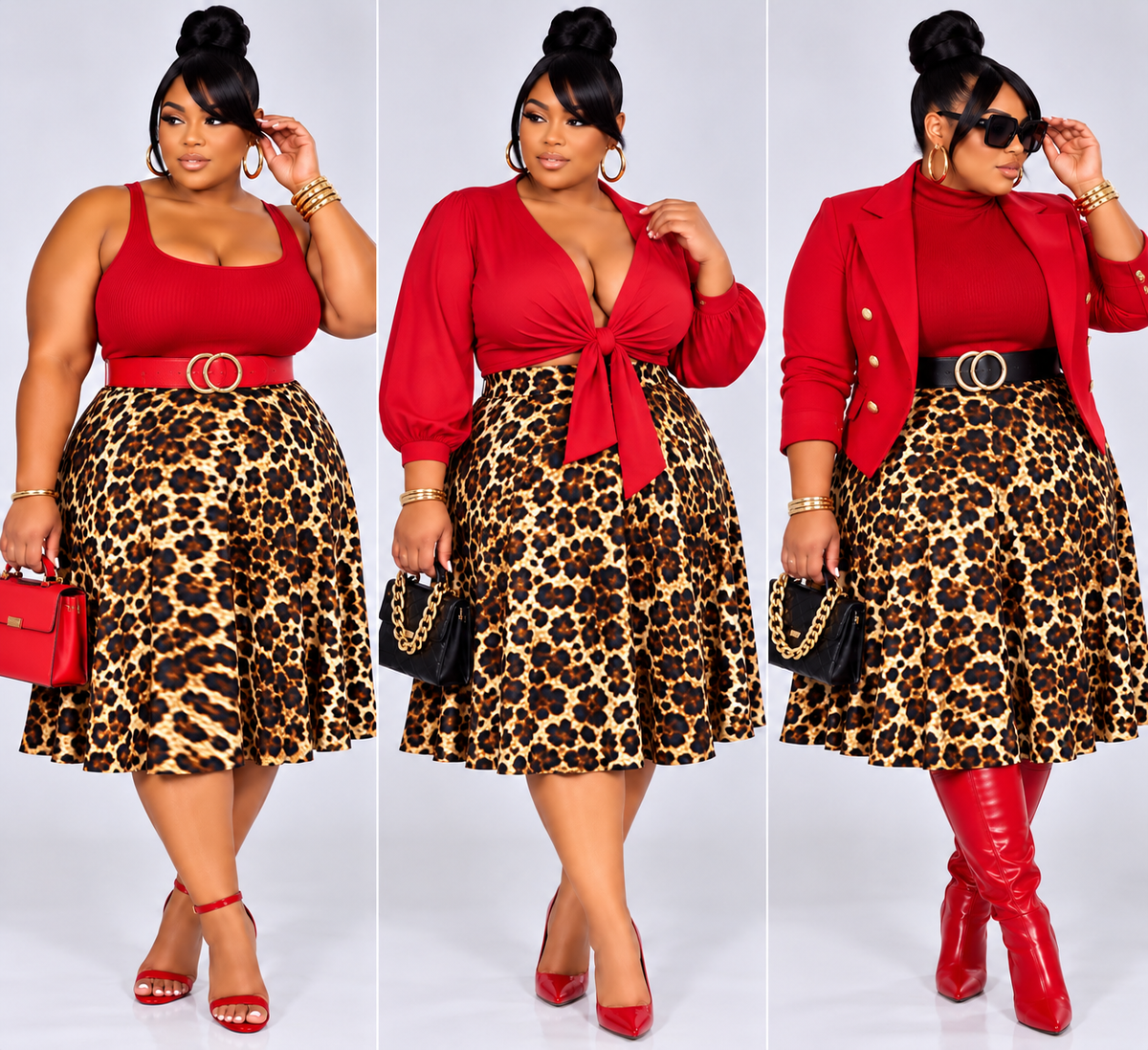 PLUS SIZE "WILD'N OUT" FLARE SKIRT-07