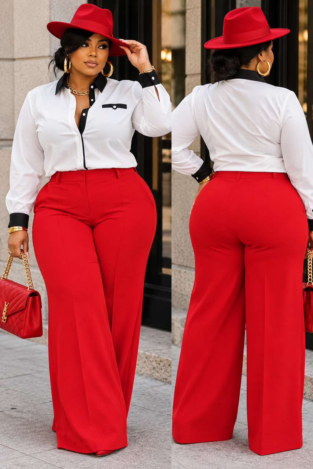 PLUS SIZE Classy W/Pressure” Button up-36