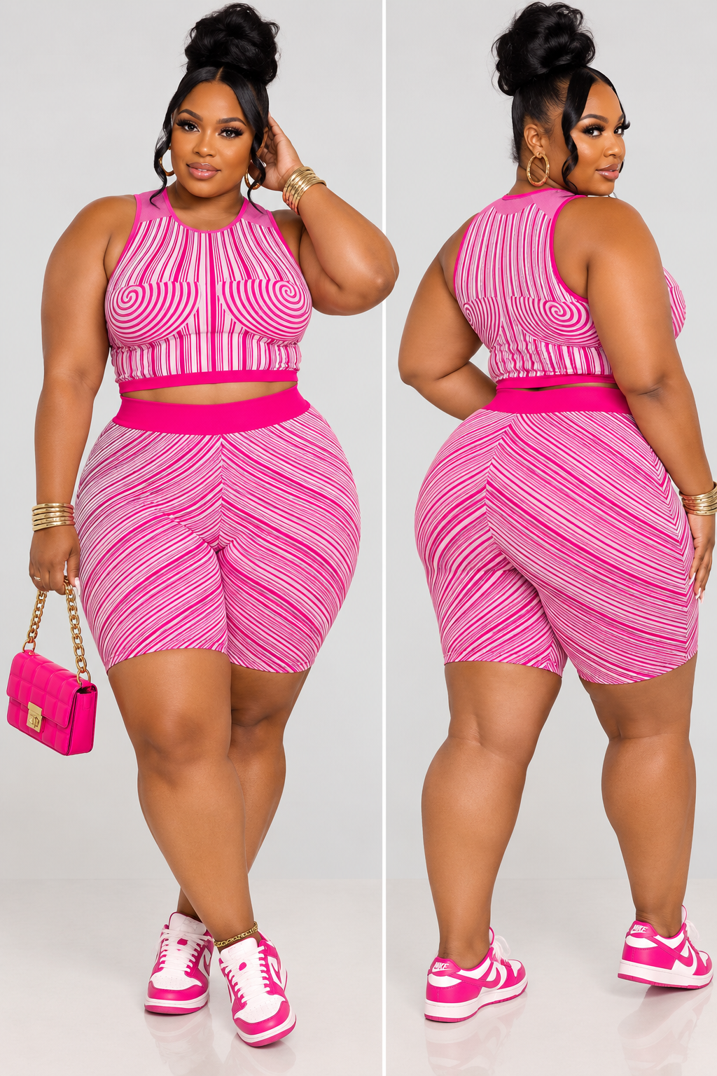 GOT ME TWISTED 2-PIECE SET-PINK/WHITE