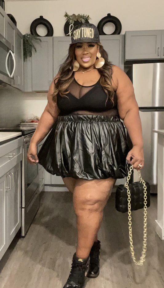 I BET YOU WON'T FAUX LEATHER BUBBLE SKIRT-09