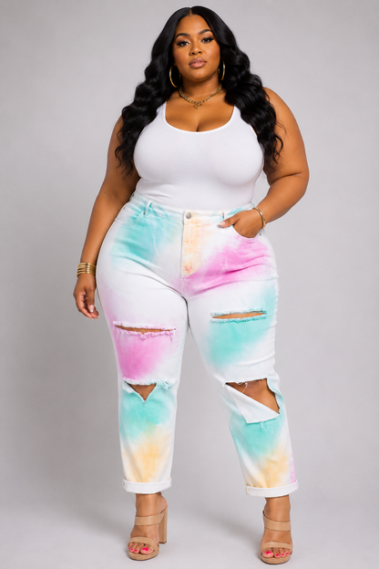 PLUS SIZE "COTTON CANDY CRUSH" HIGHWAIST JEANS-72