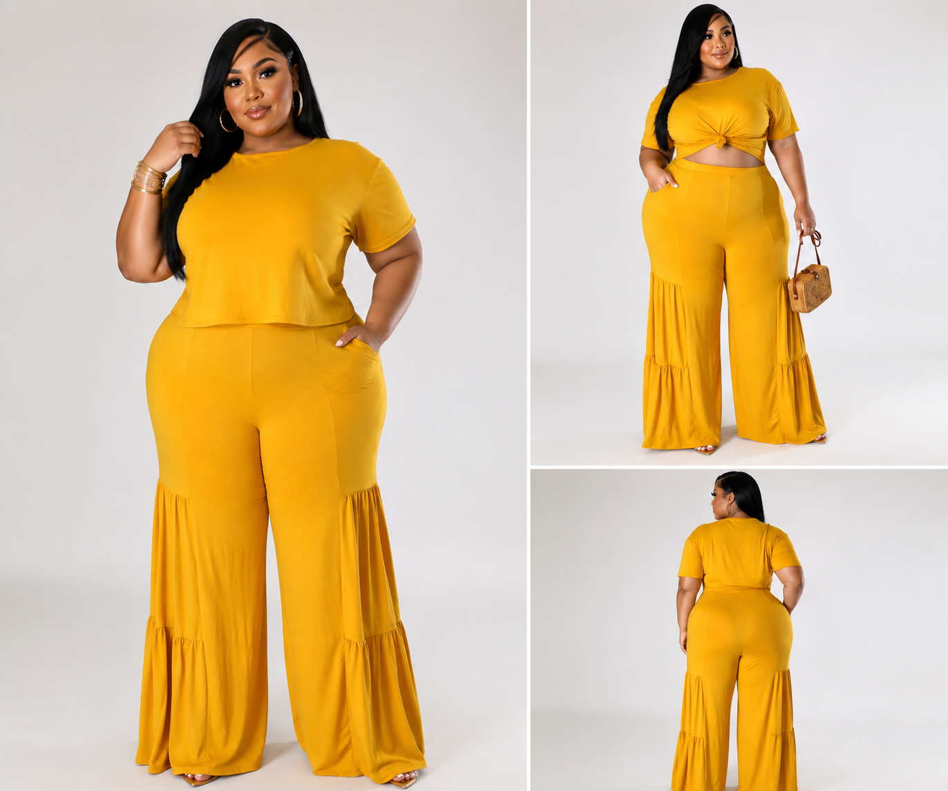 PLUS SIZE "2-PIECE HONEY DIP" PANTS SET-22